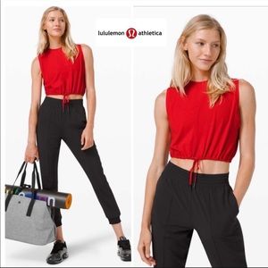 Lululemon Adapt To You Dark Red Crop Top